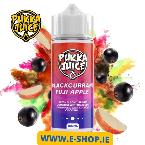 100ml Blackcurrant Fuji Apple E-Liquid Shortfill by Pukka Juice