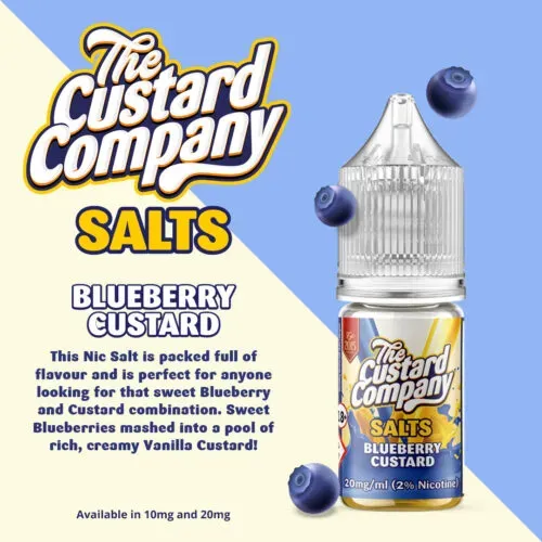 BLUEBERRY CUSTARD NIC SALT E-LIQUID BY THE CUSTARD COMPANY