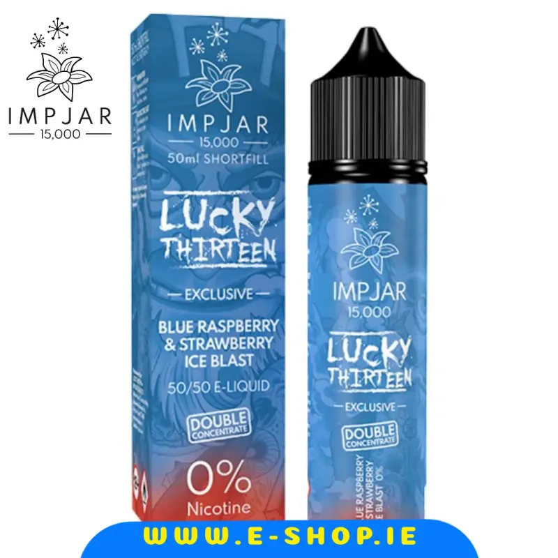 Imp Jar & Lucky 13 Blue Raspberry & Strawberry Ice Blast 50ml Shortfill E-Liquid