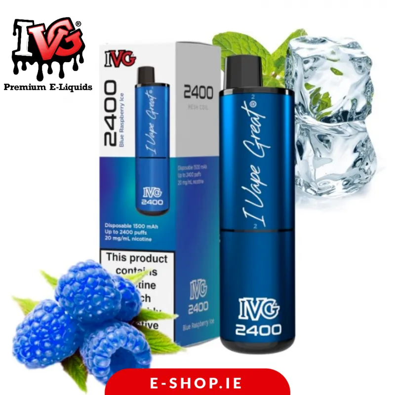 IVG 2400 Disposable Vape kit in Ireland - Blue raspberry ice