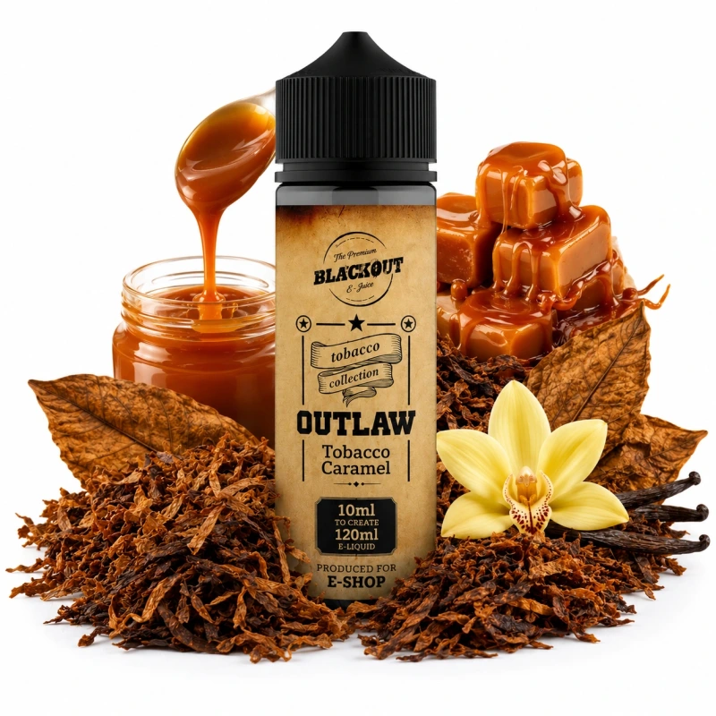 Blackout Outlaw Tobacco Caramel Longfill Ireland | Tobacco Dessert Vape 120ml