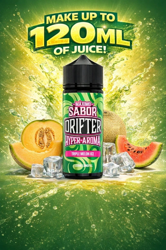 Drifter Hyper Triple Melon Ice Longfill 10ml (120ml Bottle) 1