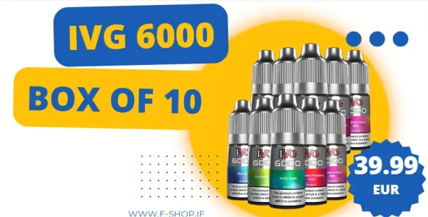 IVG 6000 Box of 10 Nic salt bottles