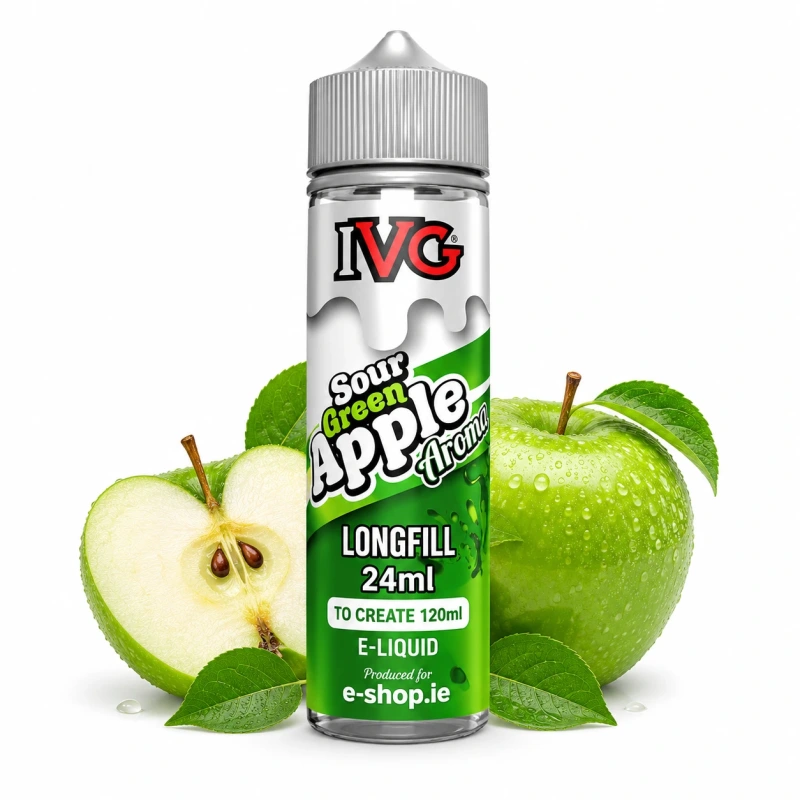 IVG Sour Green Apple Longfill 24ml (120ml Bottle) Ireland