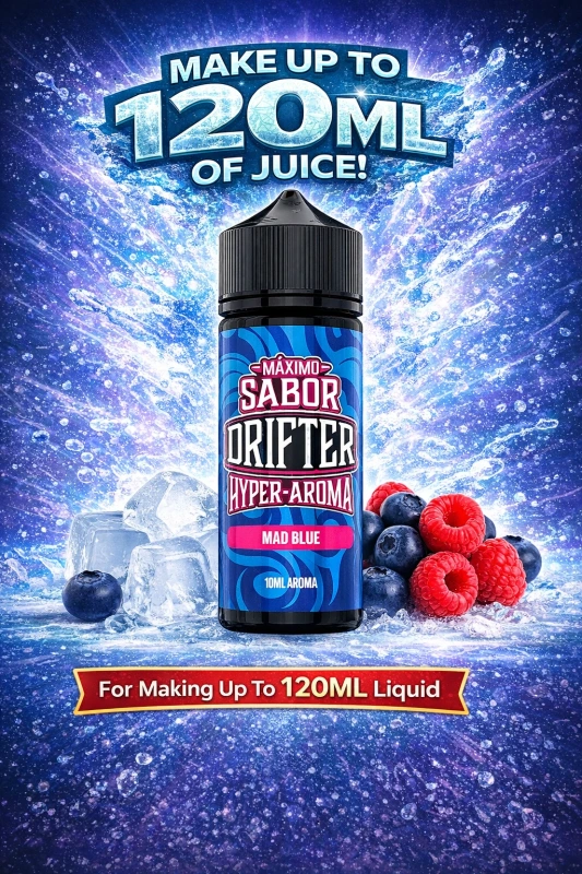Drifter Hyper Mad Blue Longfill 10ml (120ml Bottle) 1