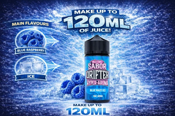 Drifter Hyper Blue Razz Ice Longfill 10ml (120ml Bottle)