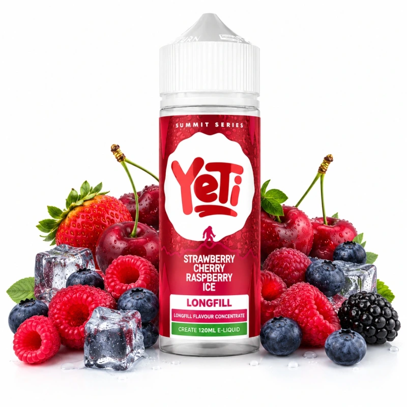 Yeti Strawberry Cherry Raspberry Longfill Ireland | 120ml Vape Juice
