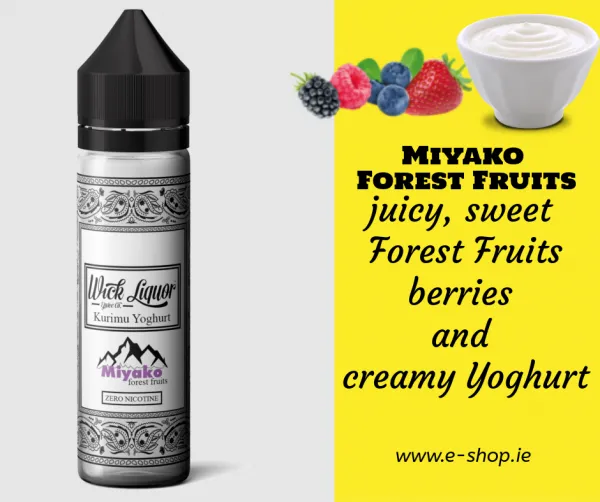 50 ml Miyako Forest Fruits E-liquid by Wick Liquor Kurimu Yoghurt in Ireland