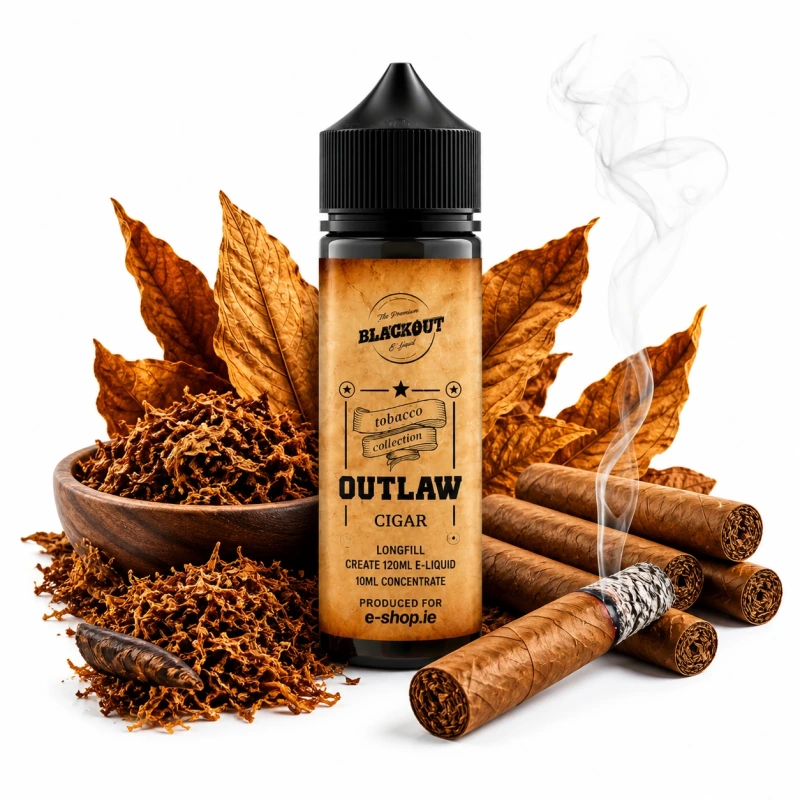 Blackout Outlaw Cigar Shot Longfill Ireland | 10ml Concentrate in 120ml Bottle