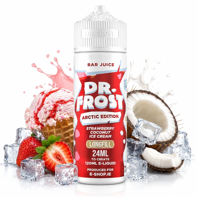 Dr Frost Strawberry Coconut Ice Cream Longfill Ireland | 24ml in 120ml Bottle