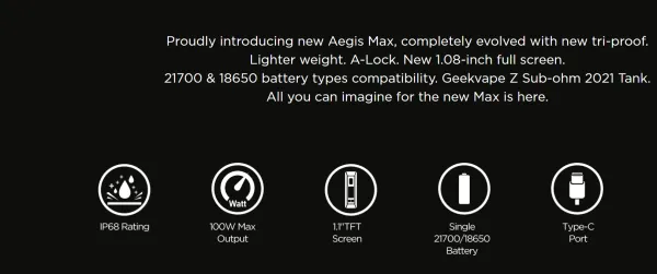 Geekvape Aegis Max100 W Second generation mod