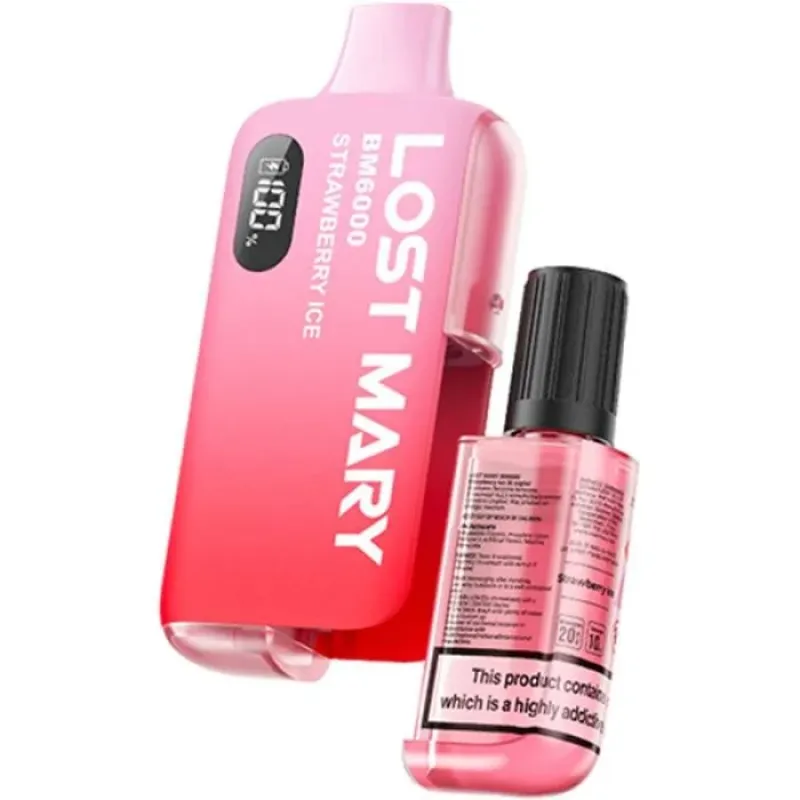 Strawberry Ice Lost Mary BM6000 Disposable Vape Kit 1