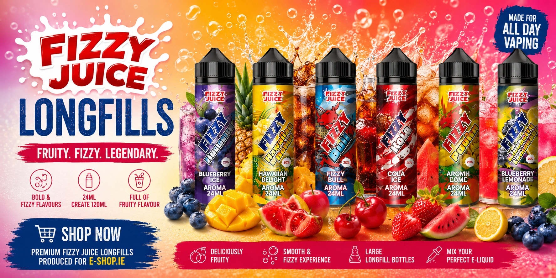 Fizzy Juice Longfills Ireland banner
