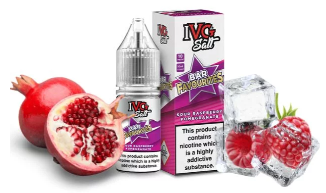 Sour Raspberry Pomegranate IVG salts bar favourites Ireland