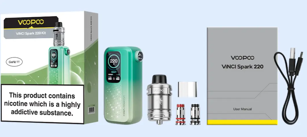 Voopoo Spark 220 kit packing list